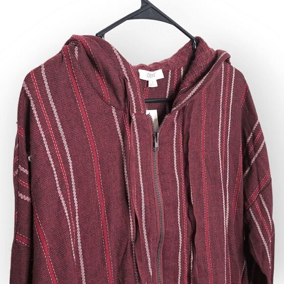 Oddy Striped Zip Top with Hood size Small NWT - Picture 4 of 7